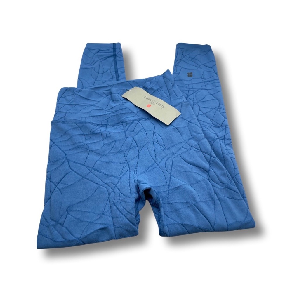 SWEATY BETTY Motion Jacquard 7/8 Leggings in Regatta Blue - Picture 3 of 11